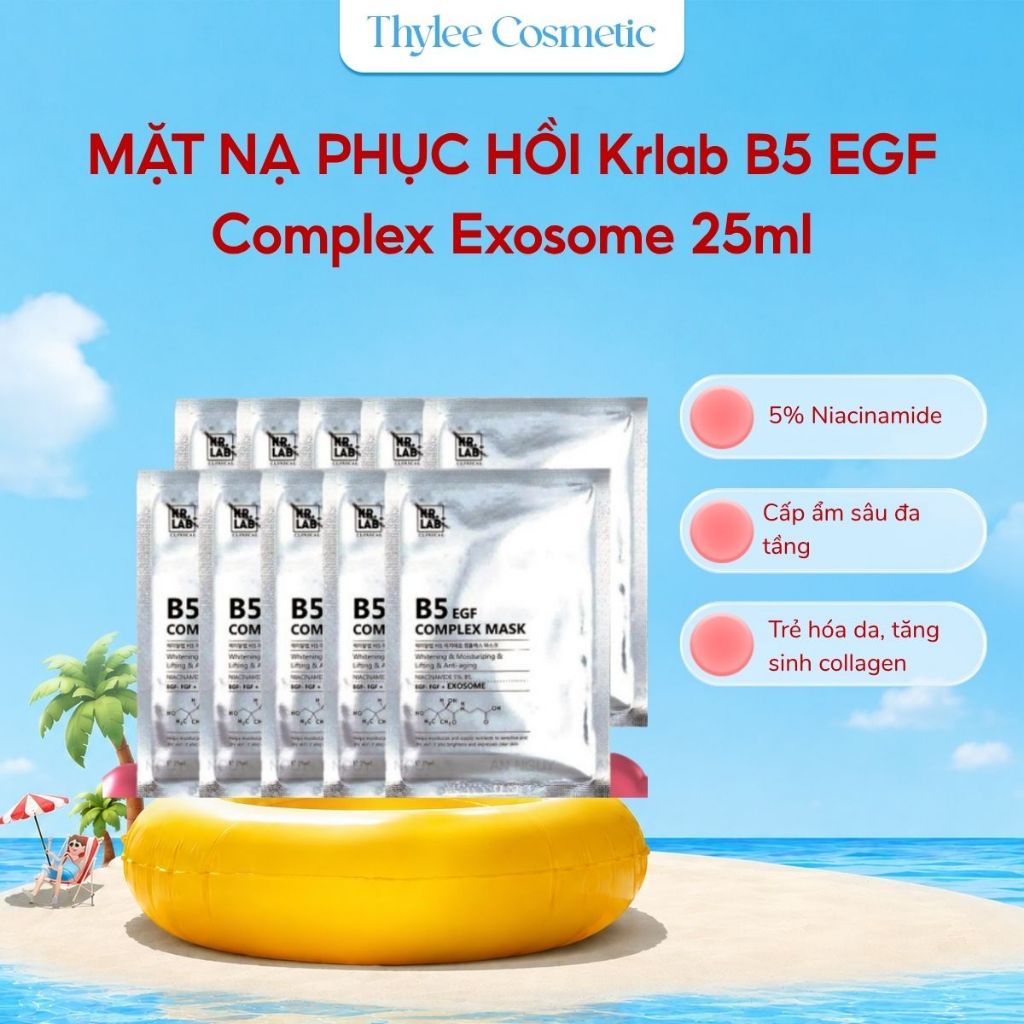 Combo 10 Miếng Mặt Nạ Phục Hồi Krlab B5 EGF Complex Exosome, Cấp Ẩm Và Chống Lão Hóa Da 25ml/Miếng -ThyLeeCosmetics