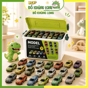 Thùng 30 Xe Ô Tô Đồ Chơi Hợp Kim Combo Kèm Hộp Đựng Hàng Loại 1 Đồ Chơi Ô Tô Nhiều Màu Cho Bé - BỐ KHỦNG LONG
