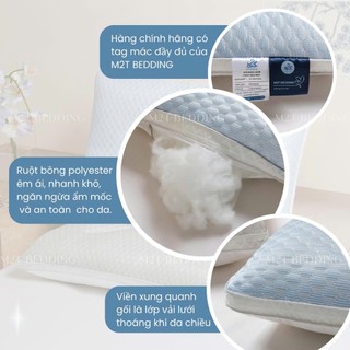 Gối công thái học băng lạnh thế hệ mới M2T BEDDING hỗ trợ tư thế ngủ tránh mỏi vai gáy KT 50x70cm