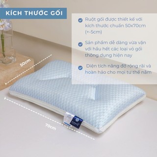 Gối công thái học băng lạnh thế hệ mới M2T BEDDING hỗ trợ tư thế ngủ tránh mỏi vai gáy KT 50x70cm