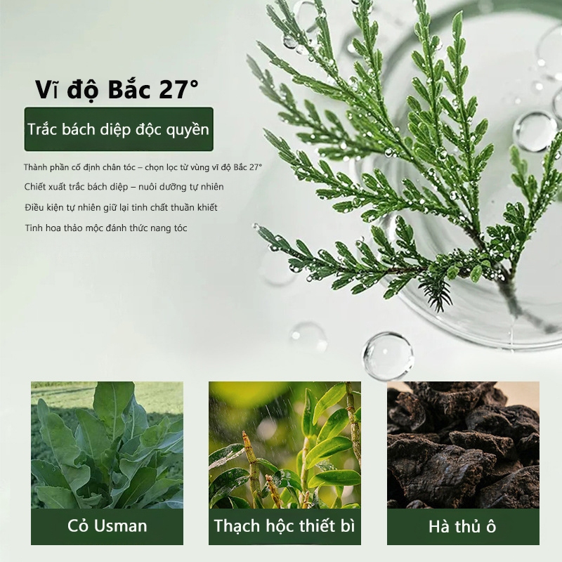 Xà phòng gội đầu thảo dược 7 lá xanh với lá bách, cỏ Usma, Hà Thủ Ô thủ công tự nhiên, củng cố chân tóc, ngăn rụng gãy