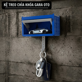 Hộp Diorama Treo Chìa Khóa Garage- Treo Móc Khóa Trưng Bày Xe Hot Wheels 1/64 không khoan đục dán keo cho dân đam mê 1:6