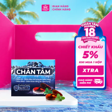 [Chính Hãng] Kẹo ngậm ho Chân Tâm Hộp 20 Viên - Hỗ Trợ Giảm Ho, Đờm, Đau Họng