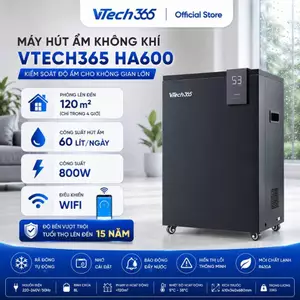 Máy Hút Ẩm Không Khí VTech365 HA600, điều khiển Wifi, công suất lớn, phòng 120m2