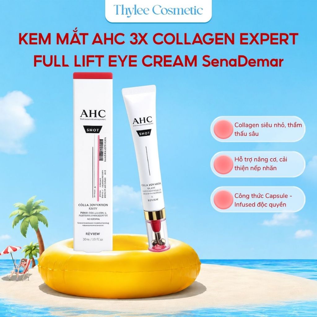 Kem Dưỡng Chống Nhăn Vùng Mắt AHC 3X Collagen Expert Full Lift Eye Cream SenaDemar Hàn Quốc Hộp 40mL-ThyLee