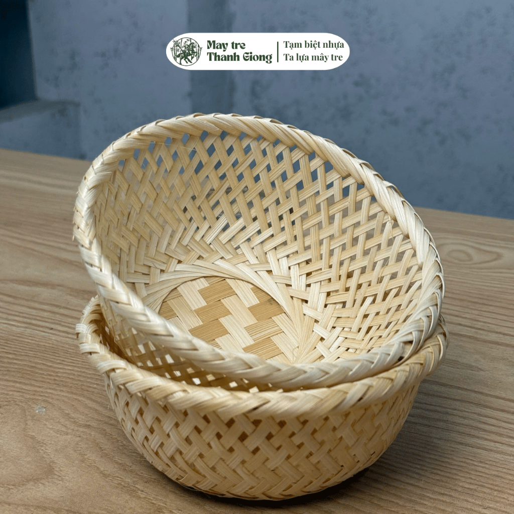 🌿 RỔ TRE ĐAN THỦ CÔNG MINI SIZE 13,15cm– MỘC MẠC, ĐA NĂNG, THÂN THIỆN MÔI TRƯỜNG 🌿
