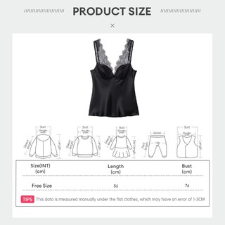 Nova-Tank Top Nữ cổ chữ V sâu, ren viền mỏng satin, thời trang mùa hè