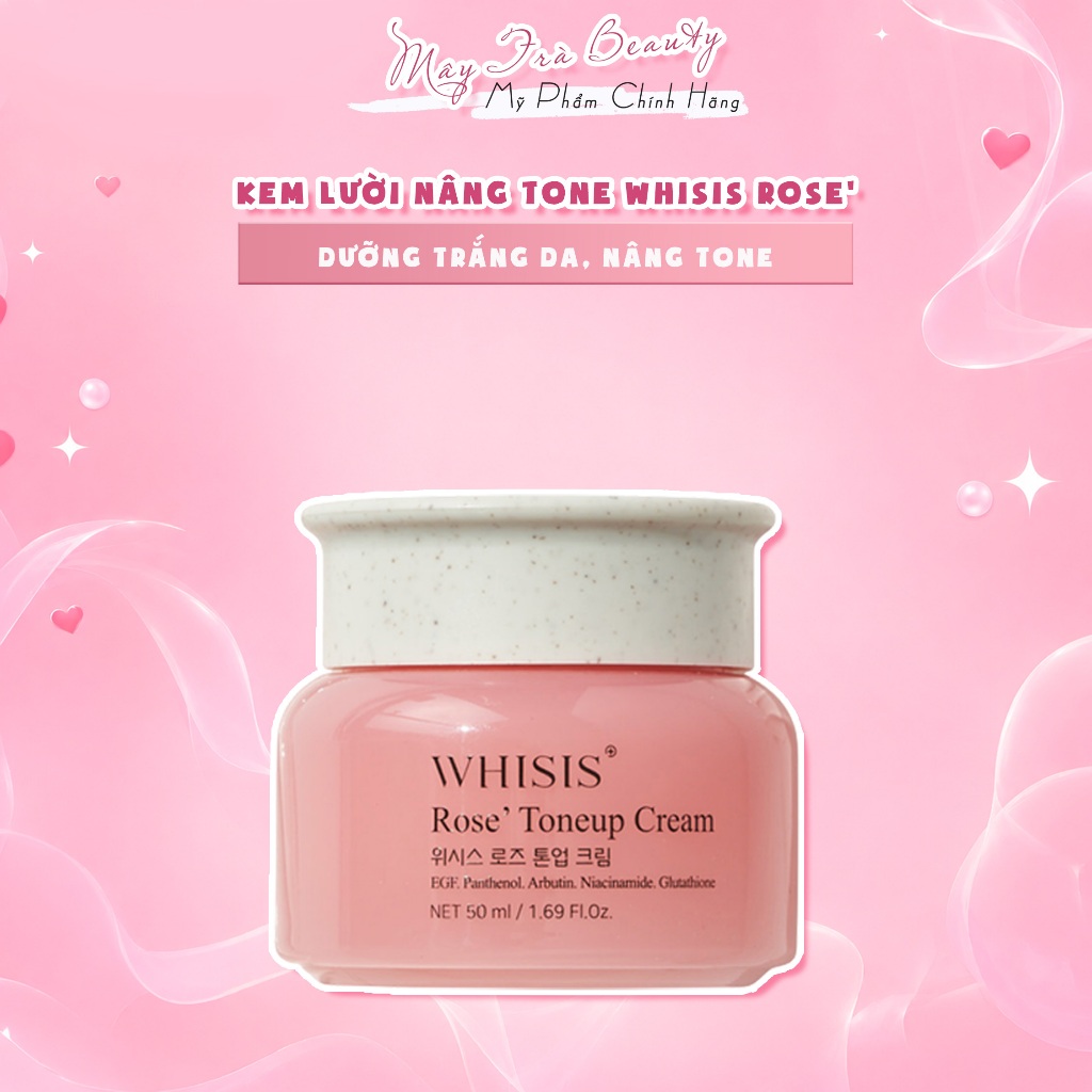 Kem Lười Nâng Tone Whisis Rose' Toneup Cream Dưỡng Trắng Da Hàn Quốc 50ml