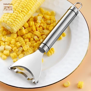 Dụng cụ nạo ngô, tách hạt bắp bằng thép không gỉ 304, tay cầm dài 180mm – Chống gỉ, sắc bén, dễ vệ sinh