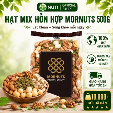 【HÀNG CHUẨN CAO CẤP】Mix Hạt Mornuts 500g Nhập Khẩu –Hạnh Nhân, Macca, Óc Chó,Dẻ Cười Béo Bùi Ăn Vặt