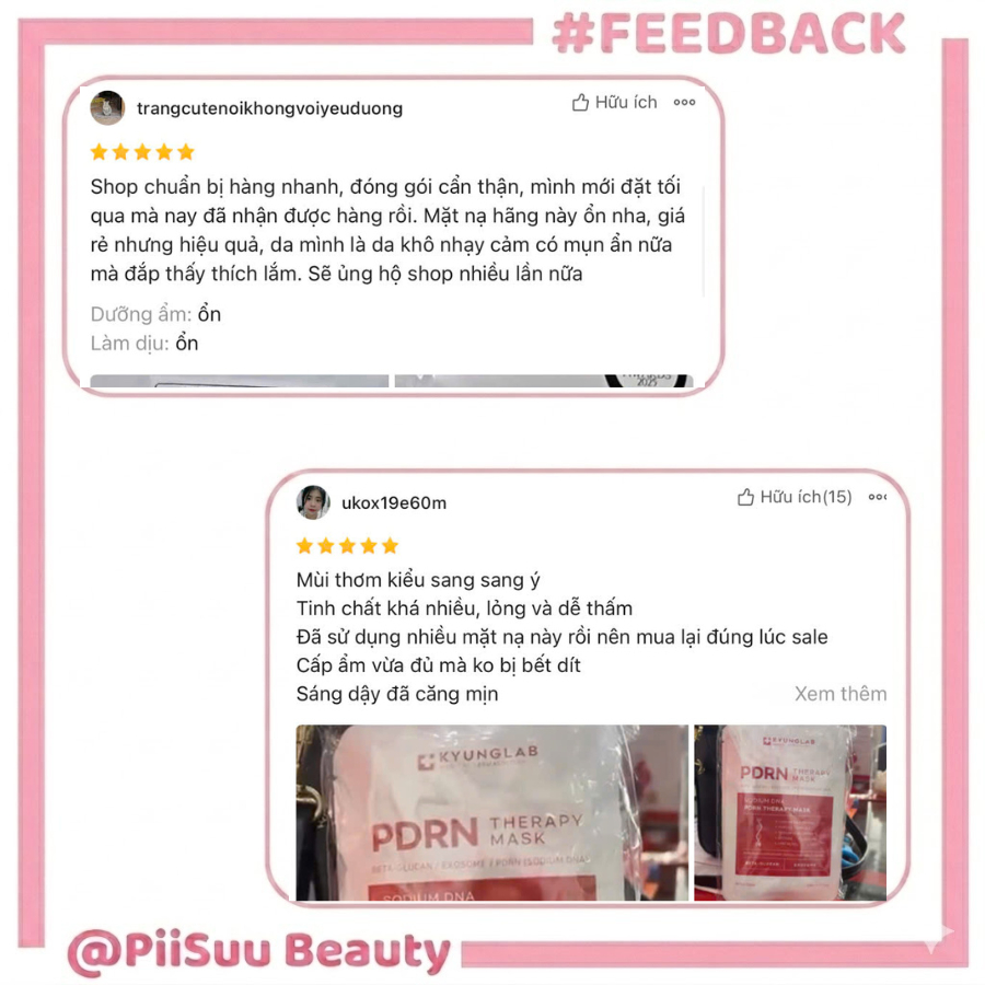 Set 10 mặt nạ dưỡng ẩm KyungLab PDRN Mask phục hồi da ngăn ngừa lão hoá
