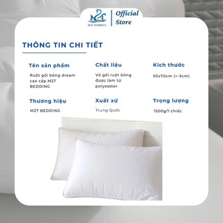 Ruột gối bông dream cao cấp M2T BEDDING mềm mại êm ái thoải mái khi ngủ kích thước 50x70cm