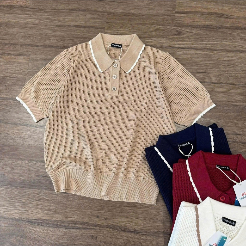 Áo Len Mirage Viền Màu Local Brand, Chất Len Mongtoghi Mềm Mịn Thoáng Mát.