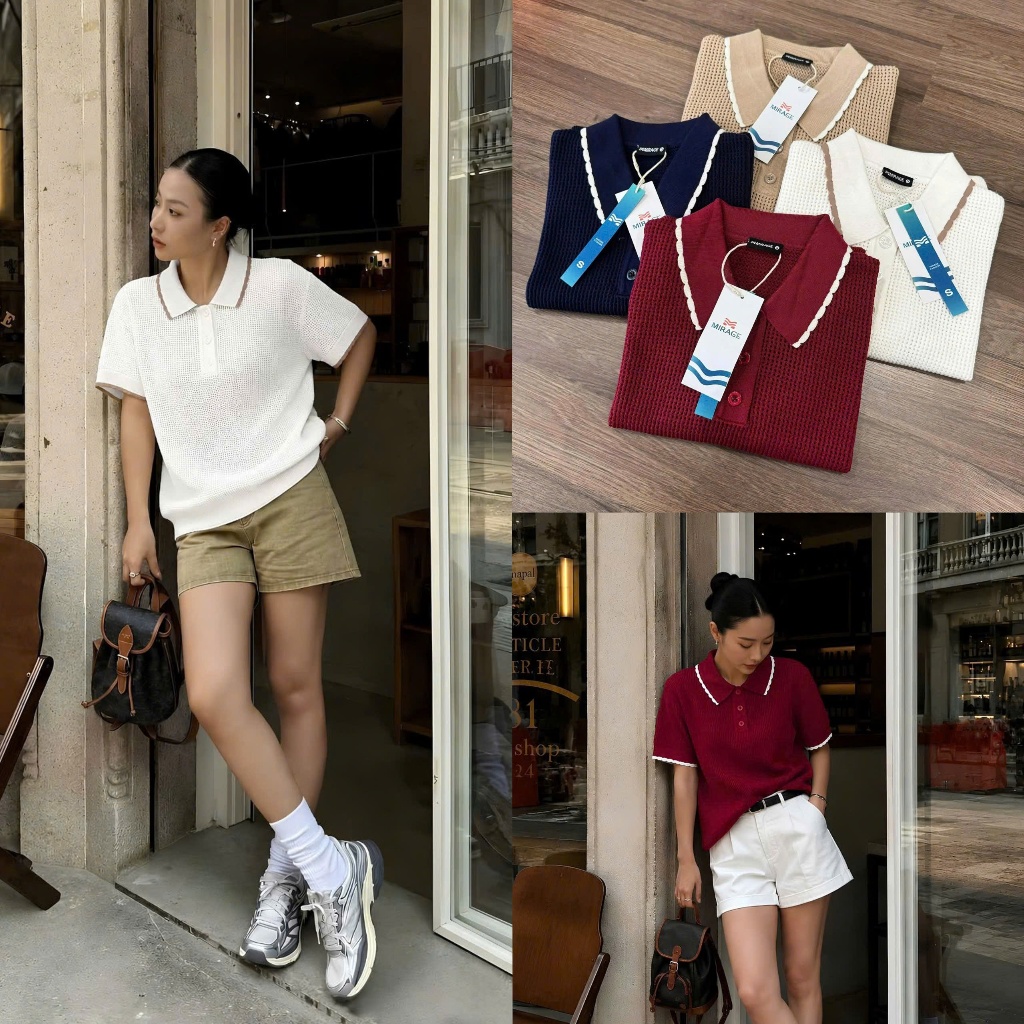 Áo Len Mirage Viền Màu Local Brand, Chất Len Mongtoghi Mềm Mịn Thoáng Mát.