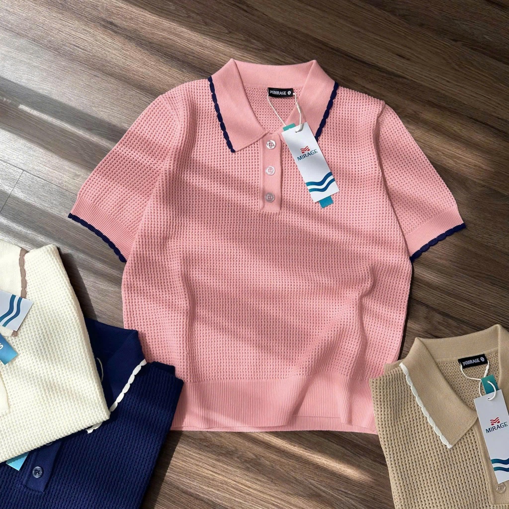 Áo Len Mirage Viền Cổ Local Brand Chất Len Mongtoghi Mềm Mịn Thoáng Mát.