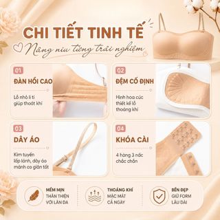 Áo ngực nữ su không dây cao cấp cúp ngực chống tuột, Áo lót nữ mút mỏng ôm ngực gom quả DEVARI A979