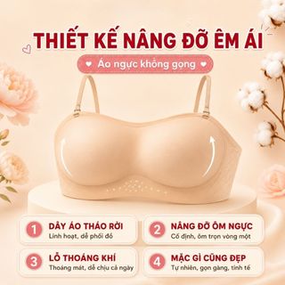 Áo ngực nữ su không dây cao cấp cúp ngực chống tuột, Áo lót nữ mút mỏng ôm ngực gom quả DEVARI A979
