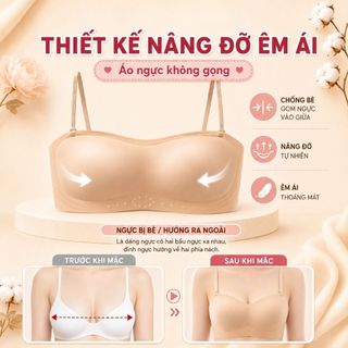 Áo ngực nữ su không dây cao cấp cúp ngực chống tuột, Áo lót nữ mút mỏng ôm ngực gom quả DEVARI A979