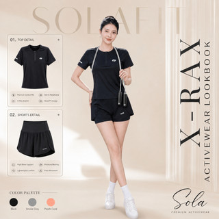 Bộ Quần Áo Thể Thao Nữ Áo Tay Ngắn  - Quần Short Có Túi Khóa, Chạy Bộ Tennis Cầu Lông Sola 4913