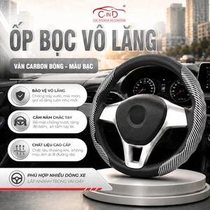 Miếng Ốp Bọc Vô Lăng Ô Tô CIND Carbon Bóng Thể Thao Cá Tính Mỏng Nhẹ Chống Trượt Đa Dạng Màu Sắc Phù Hợp Nhiều Dòng Xe