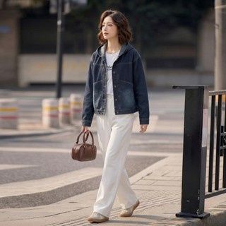 Áo khoác JEAN nữ MOLADY form rộng túi trước thời trang K639