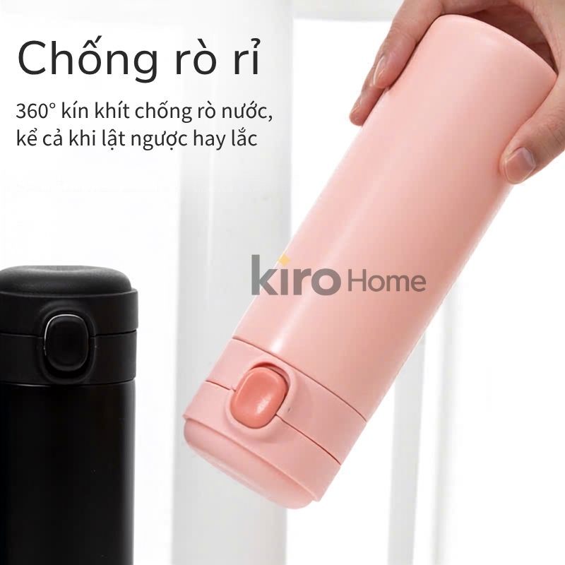Bình Nước Giữ Nhiệt Inox 304 Cao Cấp, Cốc Đựng Nước Giữ Hot Cold 24H Nắp Bật Khóa Cài Thông Minh