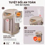 Bình thủy điện Zojirushi 800W CD-JUQ30-CT 3L, sản xuất tại Nhật, bảo hành 1 năm chính hãng — ảnh 4