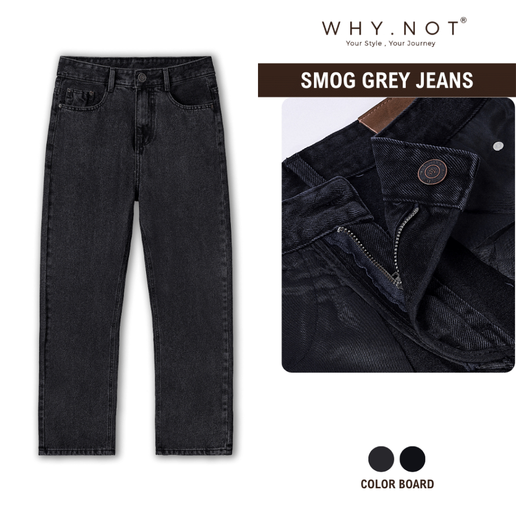 [Có Bigsize] Quần Jean Nam Màu Xám Khói (Xám Lông Chuột) - Quần Jeans Nam WHY NOT SMOG GREY