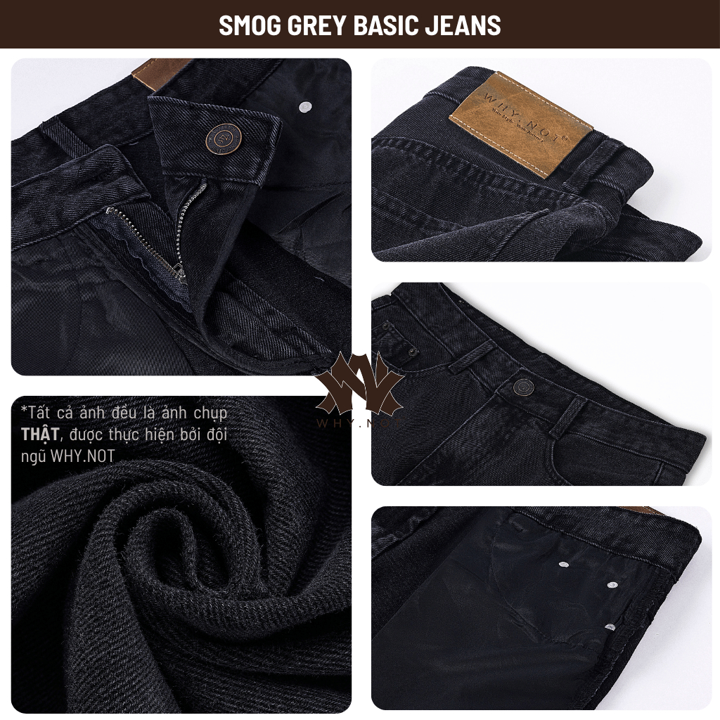 [Có Bigsize] Quần Jean Nam Màu Xám Khói (Xám Lông Chuột) - Quần Jeans Nam WHY NOT SMOG GREY
