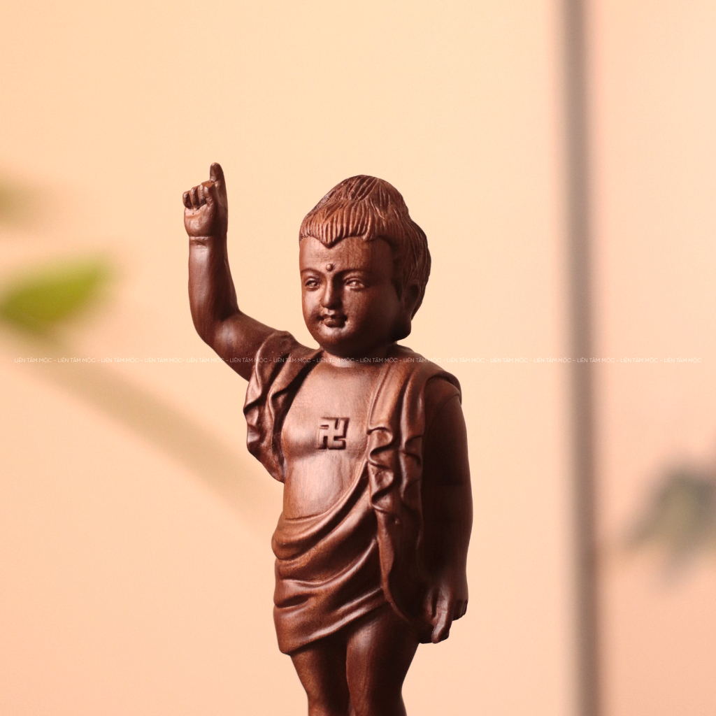 Tượng Gỗ Phật Đản Sanh Hương Đá Cao 20cm Nguyên Khối - Quà Tặng Phật Giáo Ý Nghĩa Đồ Thờ Cúng Tâm Linh Tắm Phật Cao Cấp