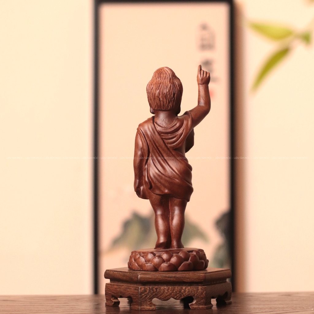 Tượng Gỗ Phật Đản Sanh Hương Đá Cao 20cm Nguyên Khối - Quà Tặng Phật Giáo Ý Nghĩa Đồ Thờ Cúng Tâm Linh Tắm Phật Cao Cấp