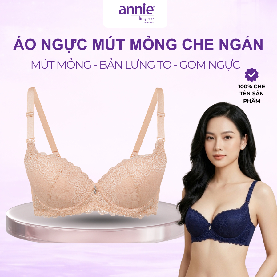 Áo ngực ren mouse vừa định hình cao cấp annie Bra 8155 mút mỏng vừa thoải mái cả ngày