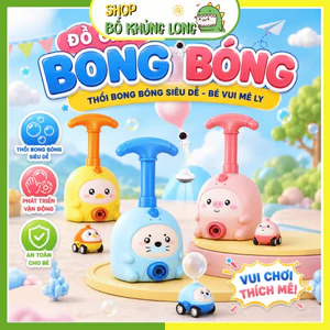 Đồ Chơi Xe Bơm Bong Bóng Hình Thú Bơm Bóng Đua Xe Ô Tô Bóng Bay Phi Hành Gia Đồ Chơi Cho Bé Trai - BỐ KHỦNG LONG