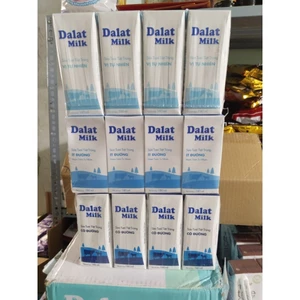 HSd:T10/2026. Sữa Tươi DALAT Milk vị( có đường, ít đường, không đường hộp 180ml &110ml.vỏ thùng hơi xấu. sữa nguyên vẹn.