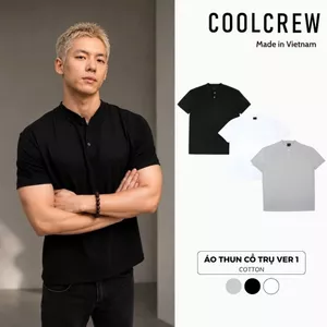 Áo Thun Cổ Trụ Ver 1 𝐂𝐎𝐎𝐋𝐂𝐑𝐄𝐖 100% Cotton 2 Chiều Unisex Menswear Phong Cách Hàn Quốc Năng Động ATN012