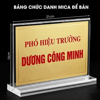 Bảng chức danh mica để bàn, Biển chức danh quân đội - Đế dày 8mm