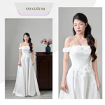 Váy Đi Bàn Trễ Vai Chất Phi Nhật, Ngực 2 Thân Form Cao Cấp Dáng Dài Chạm Đất, Siết Eo Và Che Bắp Tay Cực Tốt — ảnh 1