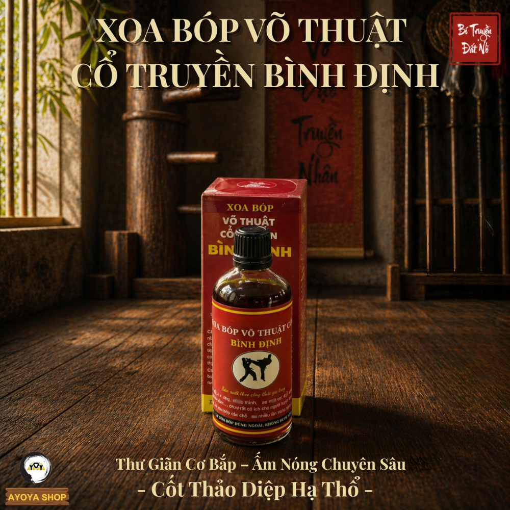 Dầu Xoa Bóp Võ Thuật Cổ Truyền Bình Định Thảo Dược Thiên Nhiên Hỗ Trợ Giảm Đau Nhức Cơ Xương Khớp