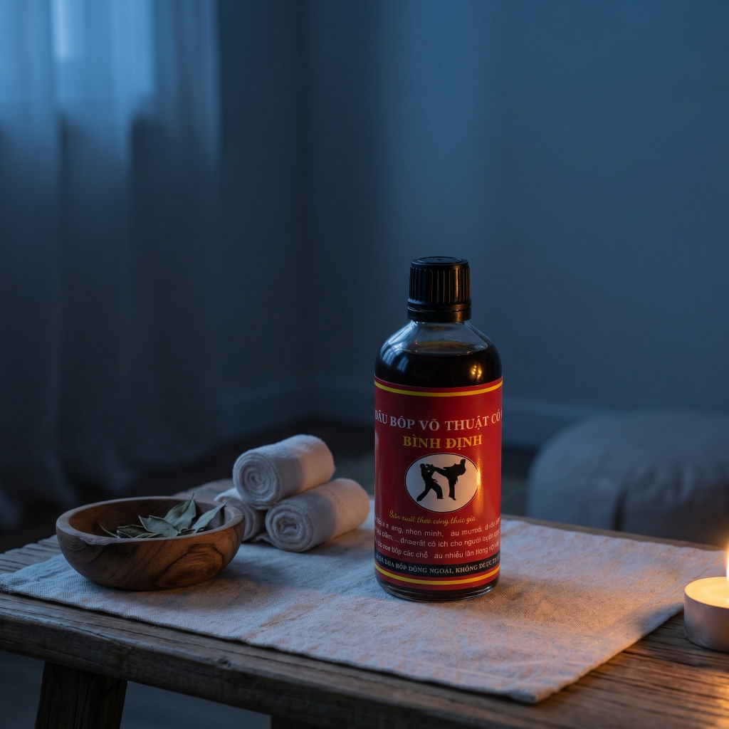 Dầu Xoa Bóp Võ Thuật Cổ Truyền Bình Định Thảo Dược Thiên Nhiên Hỗ Trợ Giảm Đau Nhức Cơ Xương Khớp