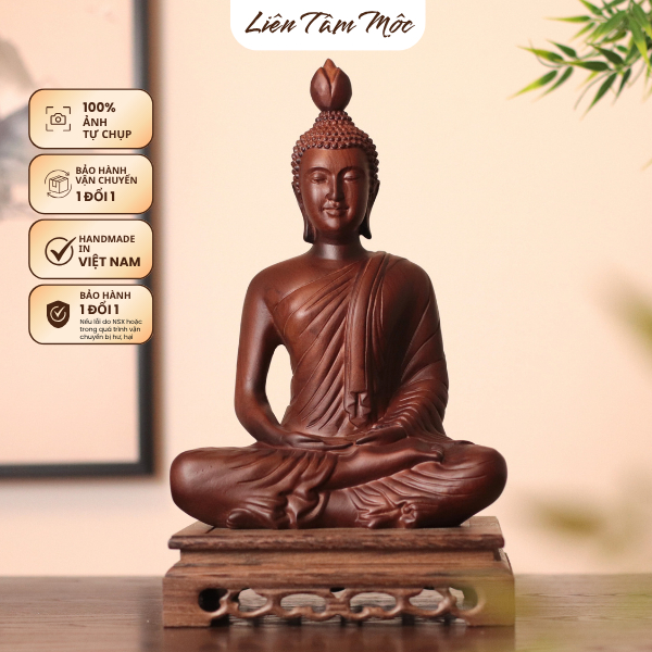Tượng Phật Thích Ca Phong Cách Thái Lan Gỗ Hương 20/30cm - Tượng Gỗ Mỹ Nghệ Để Bàn Làm Việc Phòng Khách Đẹp Cao Cấp