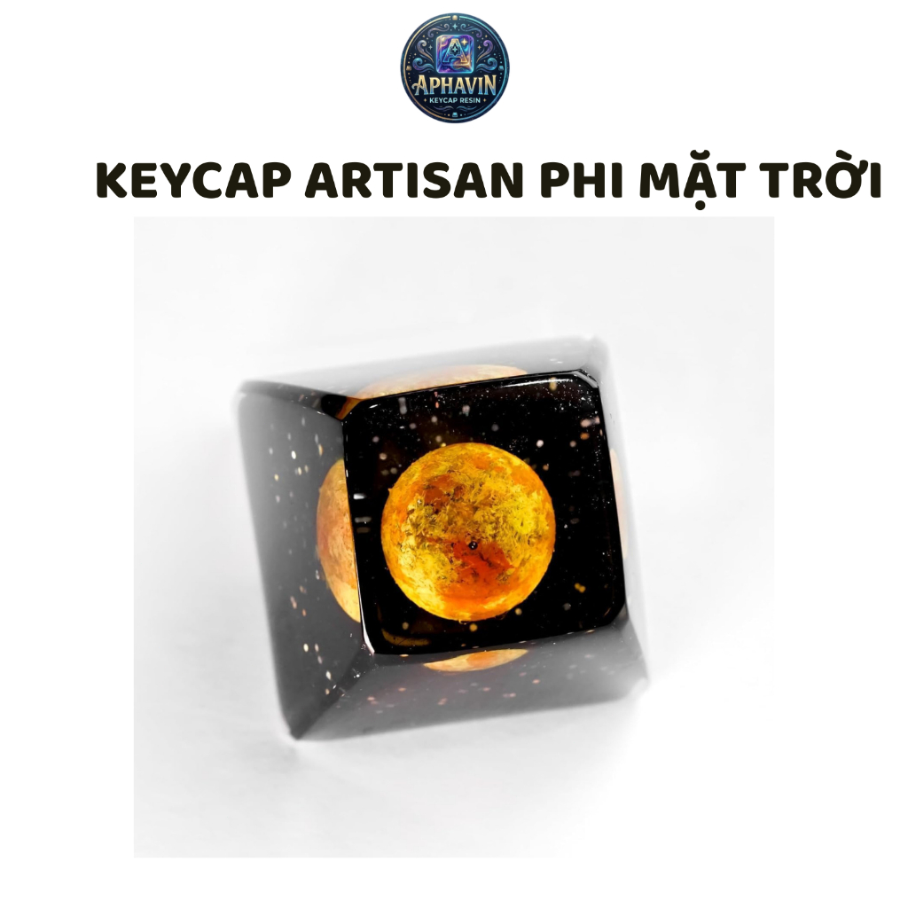 Keycap Lẻ Bàn Phím Cơ Phi Mặt Trời 3D - Artisan Keycap Vũ Trụ Resin Đa Lớp APHAVIN Cao Cấp 1U