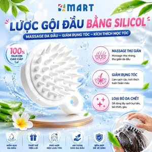 Lược gội đầu bằng silicon mềm mát xa da đầu giảm rụng tóc, kích thích mọc tóc