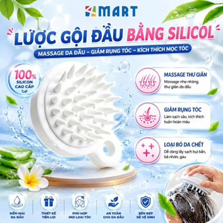 Lược gội đầu bằng silicon mềm mát xa da đầu giảm rụng tóc, kích thích mọc tóc