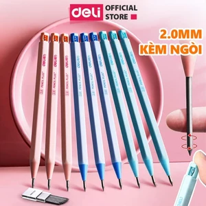 Bút Chì Kim Bấm Kèm Gọt Chì Ngòi 2mm Deli - Đồ Dùng Học Tập Dễ Thương Màu Pastel Phù Hợp Học Sinh