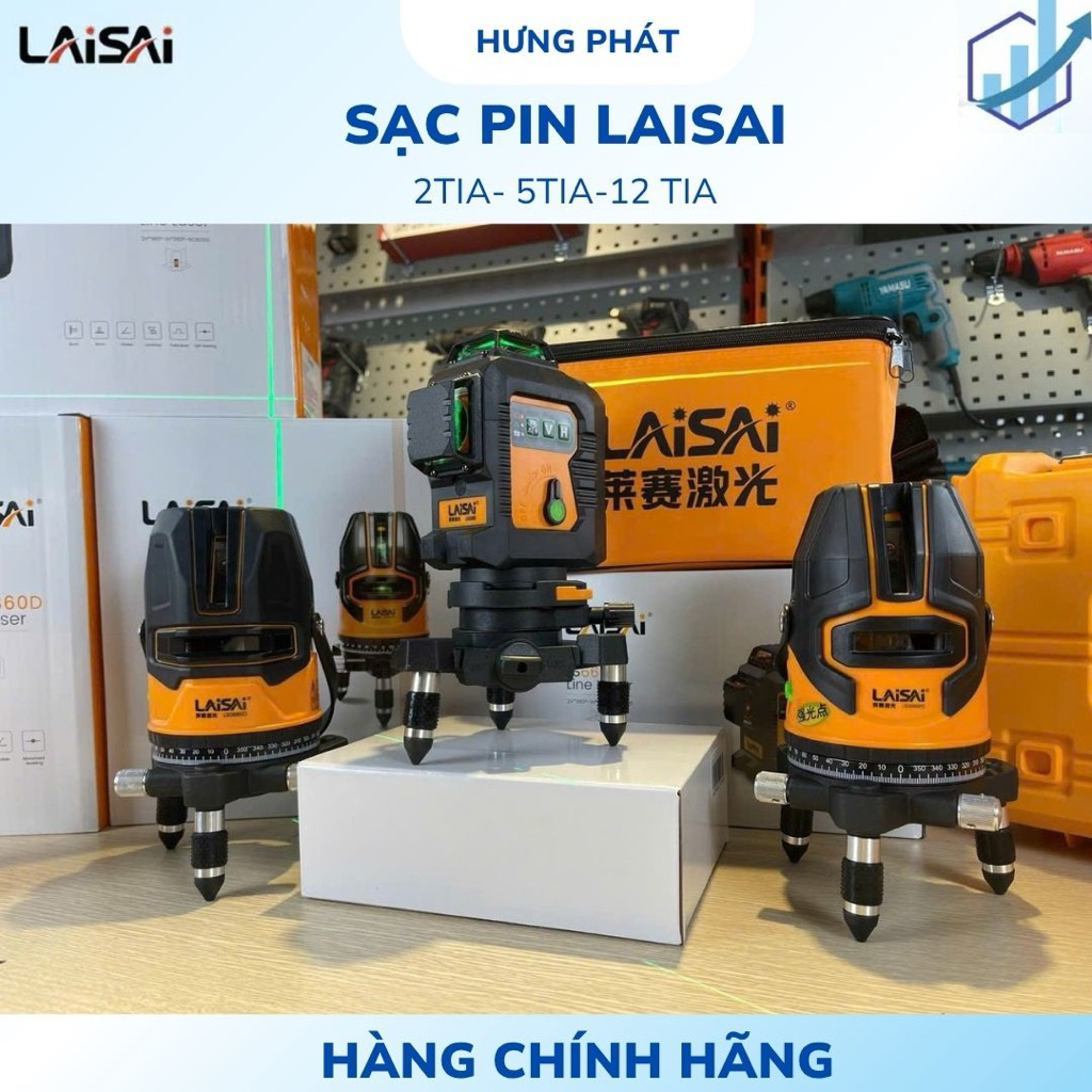 Sạc pin máy cân bằng laser LAISAI 2 tia 5 tia 12 tia chính hãng