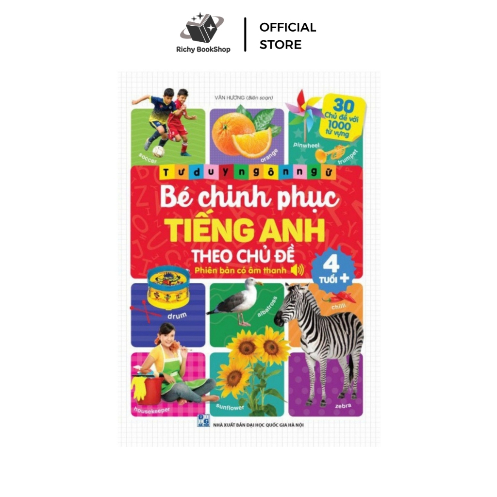Sách - Bé Chinh Phục Tiếng Anh Theo Chủ Đề - Phiên bản âm thanh 4 tuổi +