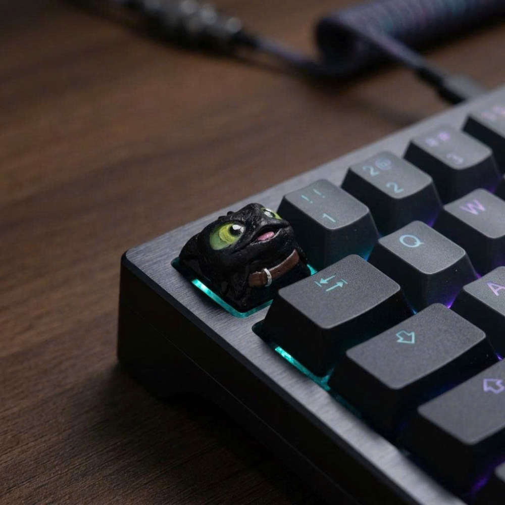 Keycap Lẻ Bàn Phím Cơ Rồng Sún Răng 3D - Artisan Keycap Resin Răng Sún Toothless Cao Cấp 1U