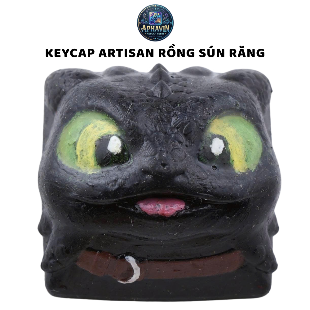 Keycap Lẻ Bàn Phím Cơ Rồng Sún Răng 3D - Artisan Keycap Resin Răng Sún Toothless Cao Cấp 1U