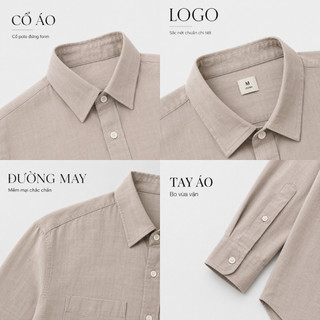 Áo Sơ Mi Nam Dài Tay Form Rộng Local Vải Đũi Nilen Mềm Mát Thoáng Khí Chống Nhăn Dễ Phối Đồ SM100 Be