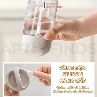 Hũ Đựng Gia Vị Thủy Tinh Kèm Thìa Nhà Bếp APTLYFINDS Chống Ẩm, Muỗng Liền Nắp, 250ml